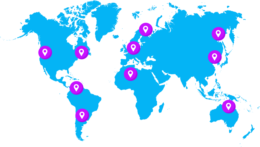 Mapa de la presencia global de Imuko
